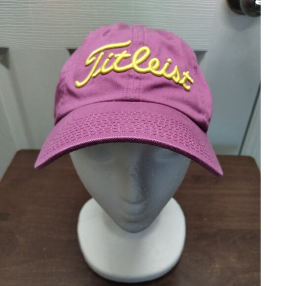 Titleist Women's Purple Yellow Embroidered Spellout Adjustable Golf Cap Hat - Picture 1 of 9